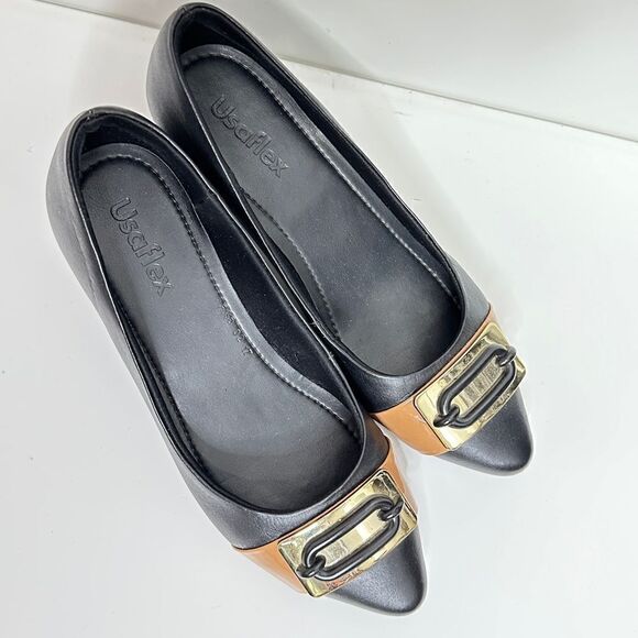 USAflex Women’s Pointed Toe Chic Black Pumps Size 7 - Picture 5 of 10